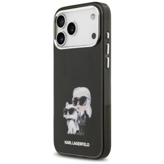 Etui Karl Lagerfeld IML Aquarelle Karl & Choupette & Logo MagSafe na iPhone 17 Pro - czarne