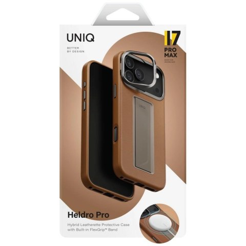 Etui UNIQ Heldro Pro Magclick Charging na iPhone 17 Pro Max - brązowe