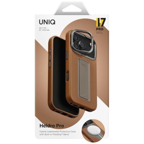 Etui UNIQ Heldro Pro Magclick Charging na iPhone 17 Pro - brązowe