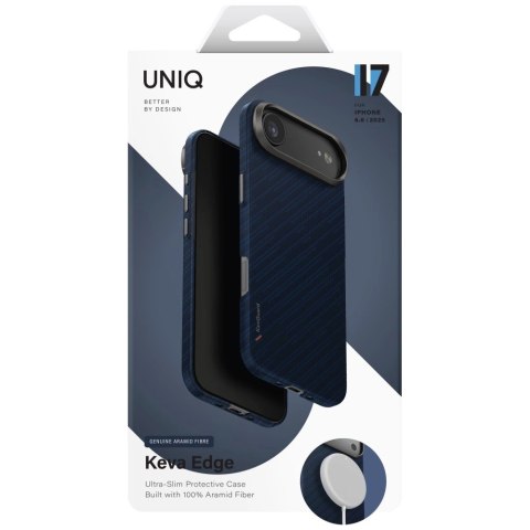 Etui UNIQ Keva EDGE Magclick Charging na iPhone Air - niebieskie