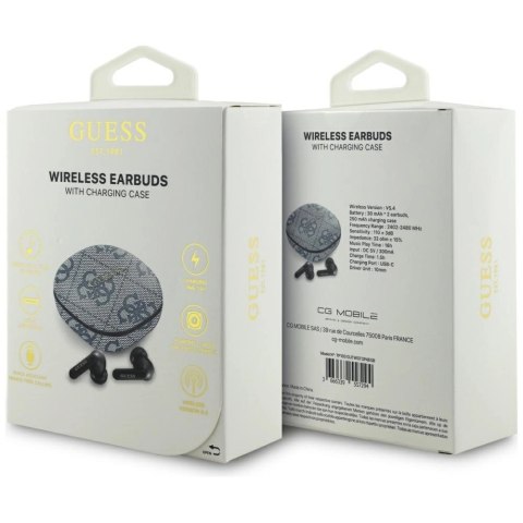 Słuchawki Guess 4G Classic Metal Logo TWS ENC - niebieskie