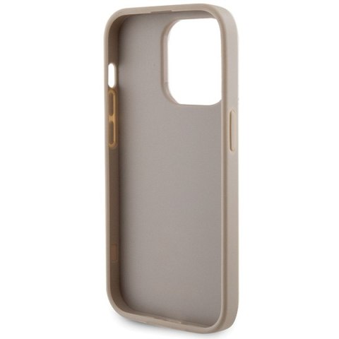 Guess nakładka do iPhone 15 Pro 6,1" GUHCP15LPS4DGPD złota HC PU 4G Metal Logo Strass