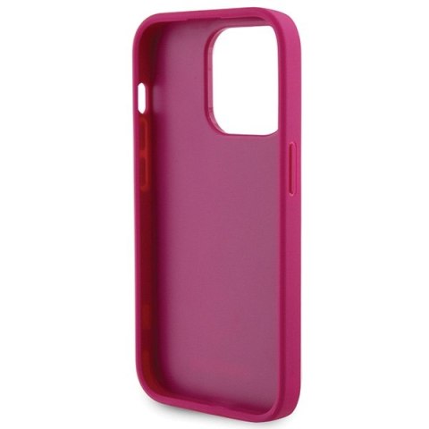 Guess nakładka do iPhone 15 Pro 6,1" GUHCP15LPS4DGPP różowa HC PU 4G Metal Logo Strass