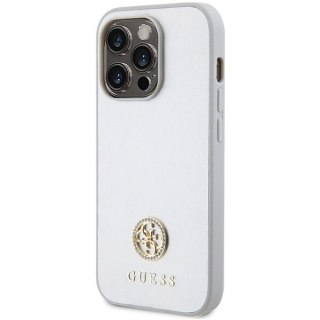 Guess nakładka do iPhone 15 Pro Max 6,7" GUHCP15XPS4DGPS srebrna HC PU 4G Metal Logo Strass