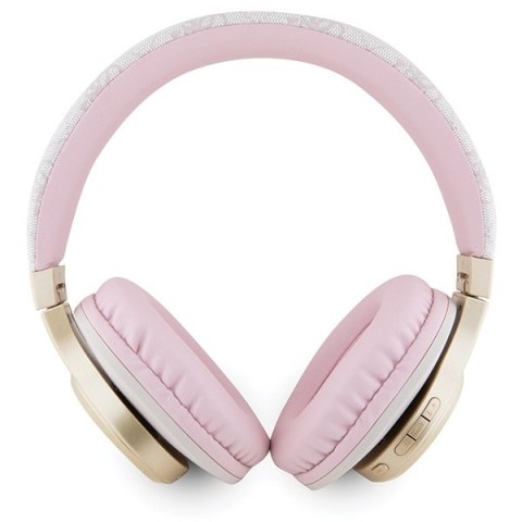Guess słuchawki nauszne Bluetooth GUBH604GEMP różowe 4G PU Leather With Script Metal Logo