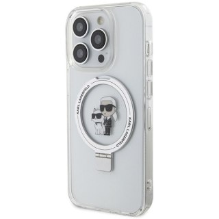 Karl Lagerfeld nakładka do iPhone 14 Pro 6,1" KLHMP14LHMRSKCH biała HC Magsafe Ringstand KC
