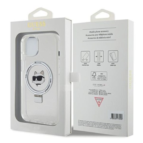 Karl Lagerfeld nakładka do iPhone 15 6,1" KLHMP15SHMRSCHH biała HC Magsafe Ringstand CH