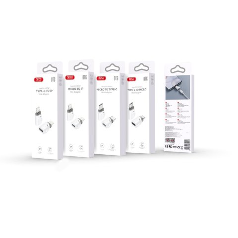 XO adapter NB256G microUSB - USB-C biały XO adapter NB256G microUSB - USB-C biały