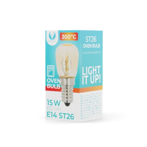Żarówka do piekarnika E14 ST26 15W 230V 60lm 300° Forever Light Żarówka do piekarnika E14 ST26 15W 230V 60lm 300° Forever Light