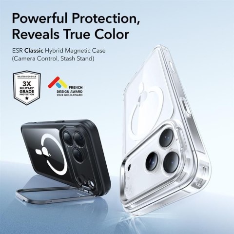 ESR CLASSIC HYBRID KICKSTAND MAGSAFE IPHONE 17 PRO CLEAR/BLACK