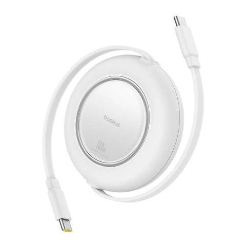 Kabel Baseus Free2Pull Mini 100W zwijany USB-C - USB-C 2m - biały