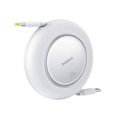 Kabel Baseus Free2Pull Mini 100W zwijany USB-C - USB-C 2m - biały