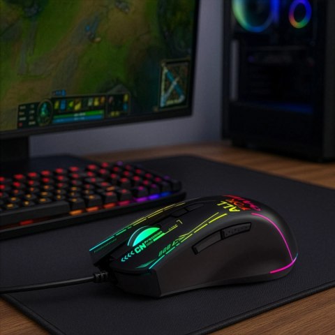 Mysz przewodowa Wozinsky WMGK-7200 gamingowa optyczna 7200 DPI - czarna