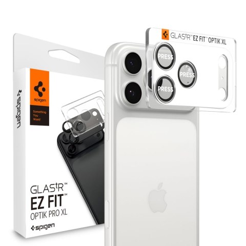 OSŁONA APARATU SPIGEN OPTIK PRO XL GLAS.TR "EZ FIT" CAMERA PROTECTOR IPHONE 17 PRO SILVER