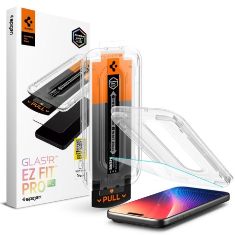 SZKŁO HARTOWANE SPIGEN GLAS.TR "EZ FIT PRO" IPHONE 16 PRO / 17 / 17 PRO CLEAR