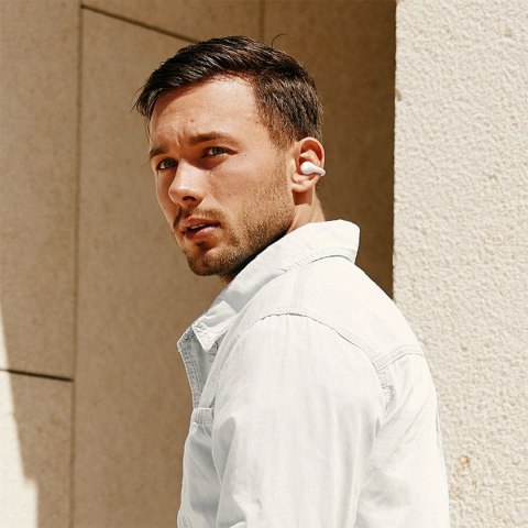 Słuchawki Baseus Bass 15 Clip OWS bezprzewodowe z kablem Baseus Simple USB-C 3A 30cm - białe