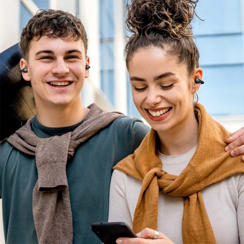 Słuchawki Baseus Bass 15 Clip OWS bezprzewodowe z kablem Baseus Simple USB-C 3A 30cm - czarne