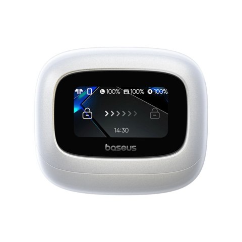 Słuchawki Baseus Bowie M2s Ultra TWS bezprzewodowe dokanałowe z interaktywnym ekranem - białe