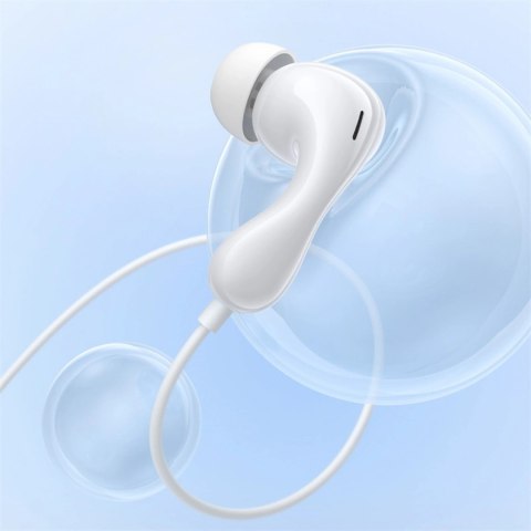 Słuchawki Baseus Encok CZ20 dokanałowe przewodowe USB-C - białe