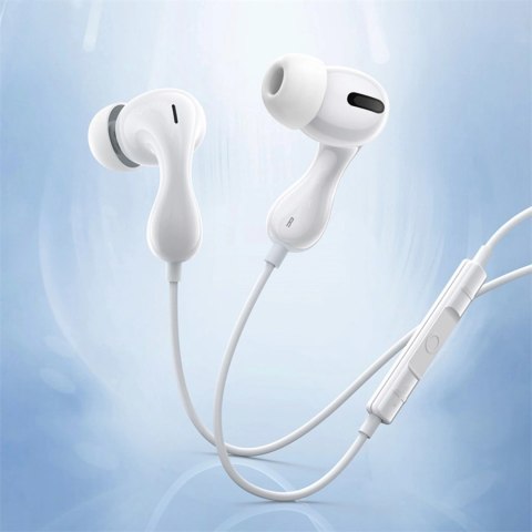 Słuchawki Baseus Encok CZ20 dokanałowe przewodowe USB-C - białe