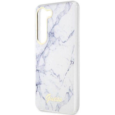 Guess nakładka do Samsung Galaxy S23 GUHCS23SPCUMAH biała HC PU/TPU Marble