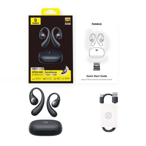 Słuchawki bezprzewodowe Baseus Eli Sport 2 OWS Bluetooth 6.0 ENC - czarne