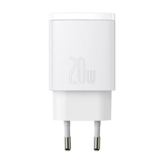 Szybka ładowarka sieciowa USB-A / USB-C Baseus Compact CCXJ-B02 20W 3A PD QC 3.0 - biała
