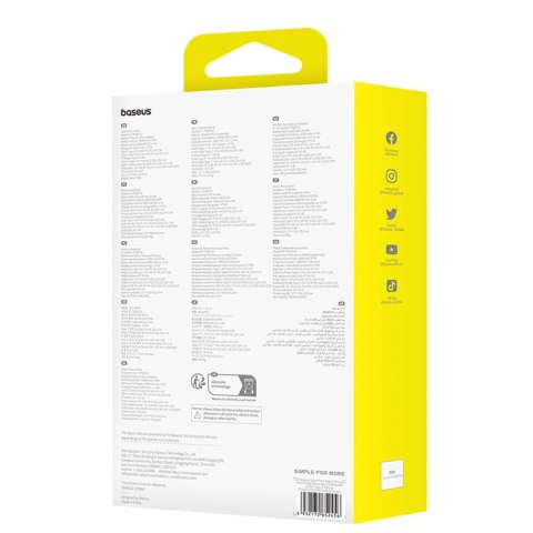 Poerbank Baseus Qpow Pro+ 10000mAh 22.5W z wbudowanym kablem USB-C z wyświetlaczem - fioletowy