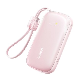 Powerbank Baseus EnerFill FC21 Qpow 3 Ultra 20000mAh 22.5W z wyświetlaczem z dołączonym kablem - różowy