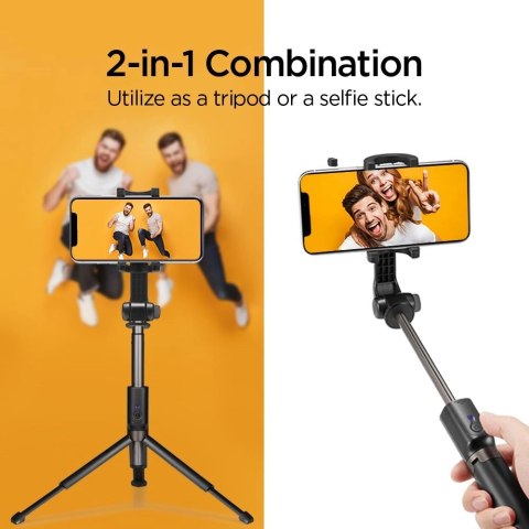 Selfie stick Spigen S540W Bluetooth z tripodem - czarny