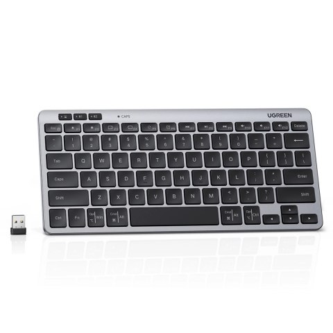 Klawiatura Ugreen bezprzewodowa Bluetooth 5.3 do 3 urządzeń - szara