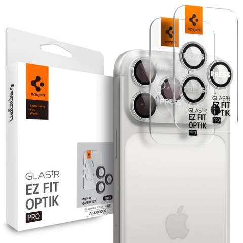 OSŁONA APARATU SPIGEN OPTIK PRO GLAS.TR "EZ FIT" CAMERA PROTECTOR 2-PACK IPHONE 14 PRO / MAX / 15 PRO / MAX / 16 PRO / MAX / 17 