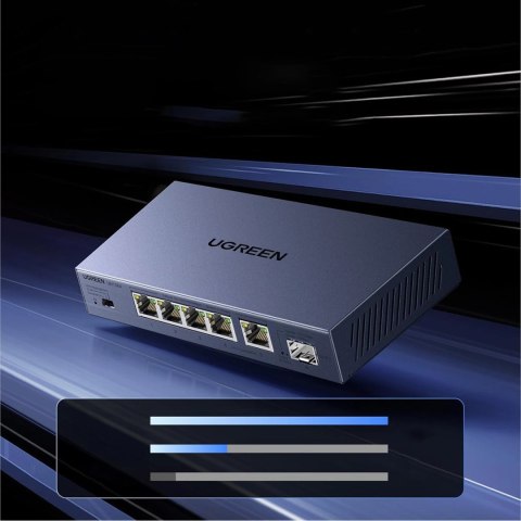 Switch Ugreen przełącznik Ethernet 6-Port 2,5GB/s - szary