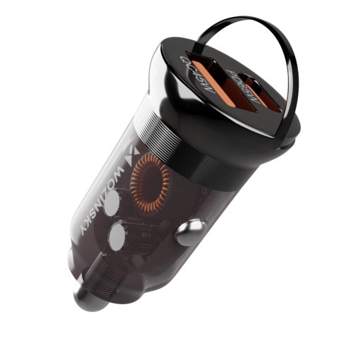 Wozinsky Ładowarka 65W samochodowa USB-C PD 65W / USB-A 45W QC 3.0 - czarna