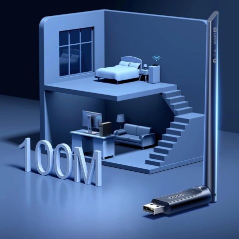 Adapter Ugreen CM878 bezprzewodowy WiFi 6 z Bluetooth 5.4 - czarny