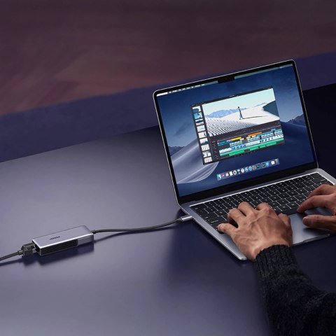 Adapter Ugreen USB-C do RJ45 zewnętrzna karta sieciowa 5Gb/s - szary