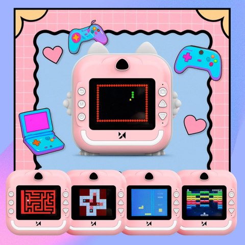 Aparat z drukarką termiczną Wozinsky WDT-01 kamera, dla dzieci - różowy