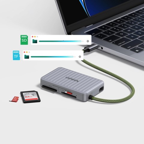 Czytnik kart pamięci Ugreen CM868 USB-C - szary