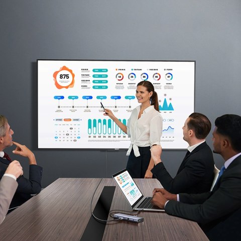 Hub Ugreen USB-C 10w1 USB-C HDMI Ethernet USB-A 5GB/s SD/TF minijack- szary