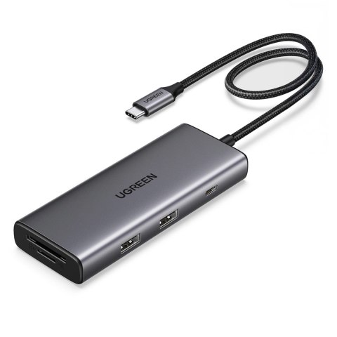 Hub Ugreen USB-C 7w1 HDMI USB-C USB-A SD/TF - szary