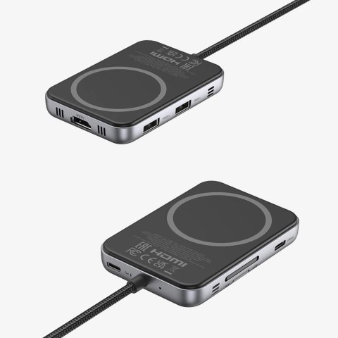 Hub Ugreen USB-C 7w1 HDMI USB-C USB-A SD/TF - szary