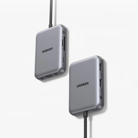 Hub Ugreen USB-C 7w1 HDMI USB-C USB-A SD/TF - szary