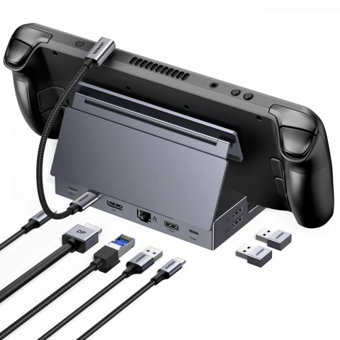 Hub Ugreen do Steam Deck dock USB-C 9w1 4K 120Hz - szary