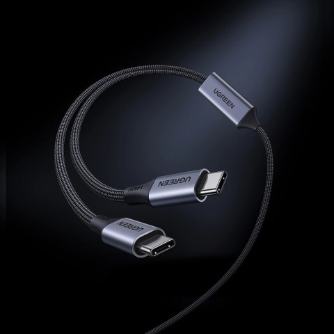 Kabel Ugreen 2w1 USB-C - 2xUSB-C PD 140W 2m - czarny
