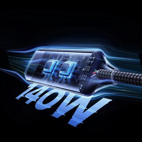 Kabel Ugreen 2w1 USB-C - 2xUSB-C PD 140W 2m - czarny