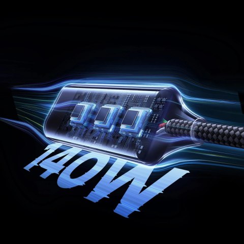 Kabel Ugreen 2w1 USB-C - 2xUSB-C PD 140W 2m - czarny