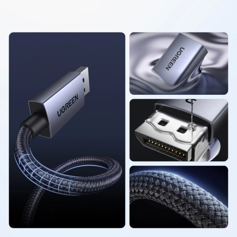 Kabel Ugreen DisplayPort do HDMI 4K 20cm - szary