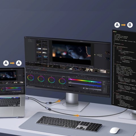 Kabel Ugreen DisplayPort do HDMI 4K 20cm - szary