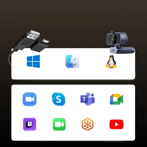 Kamera internetowa Ugreen USB 4K Ultra HD - szara