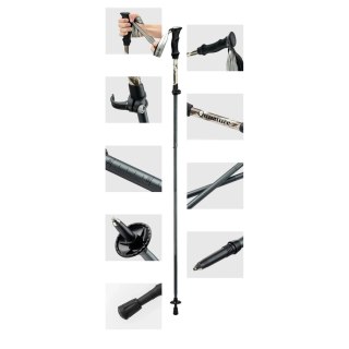 Kijek trekkingowy Qunature nordic walking aluminiowy 110 - 130 cm 1 szt. - brązowy